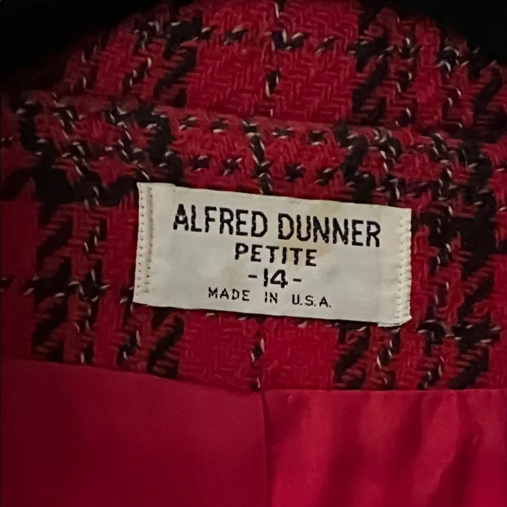 Alfred Dunner Red and Black Checkered Blazer - Picture 2 of 5